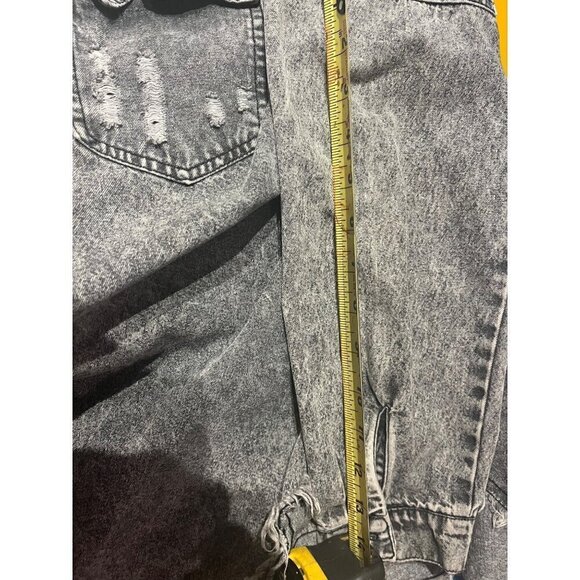nwt acid washed jean jacket shirt button closure siZE lARGE - Picture 10 of 10